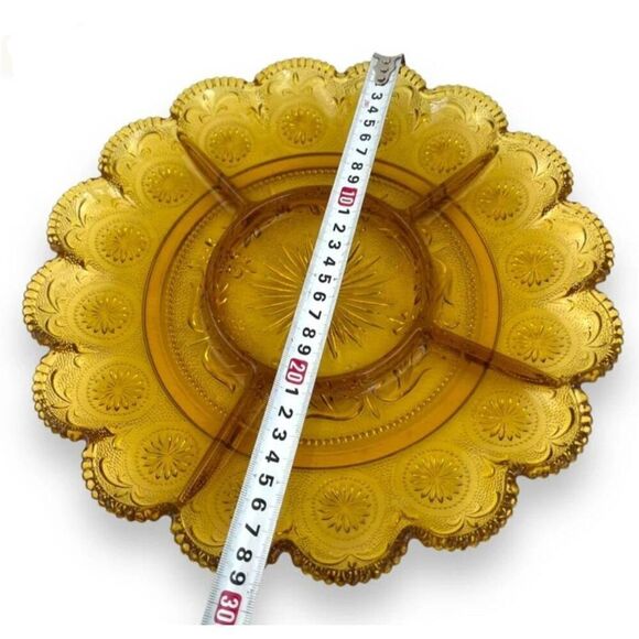 Brockway American Concord Amber Glass Serving Platter five sections and matching - Picture 7 of 10